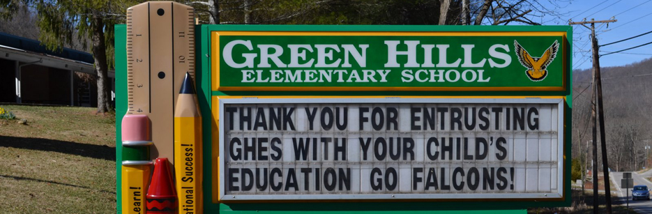 Green Hills Elementary School Sign